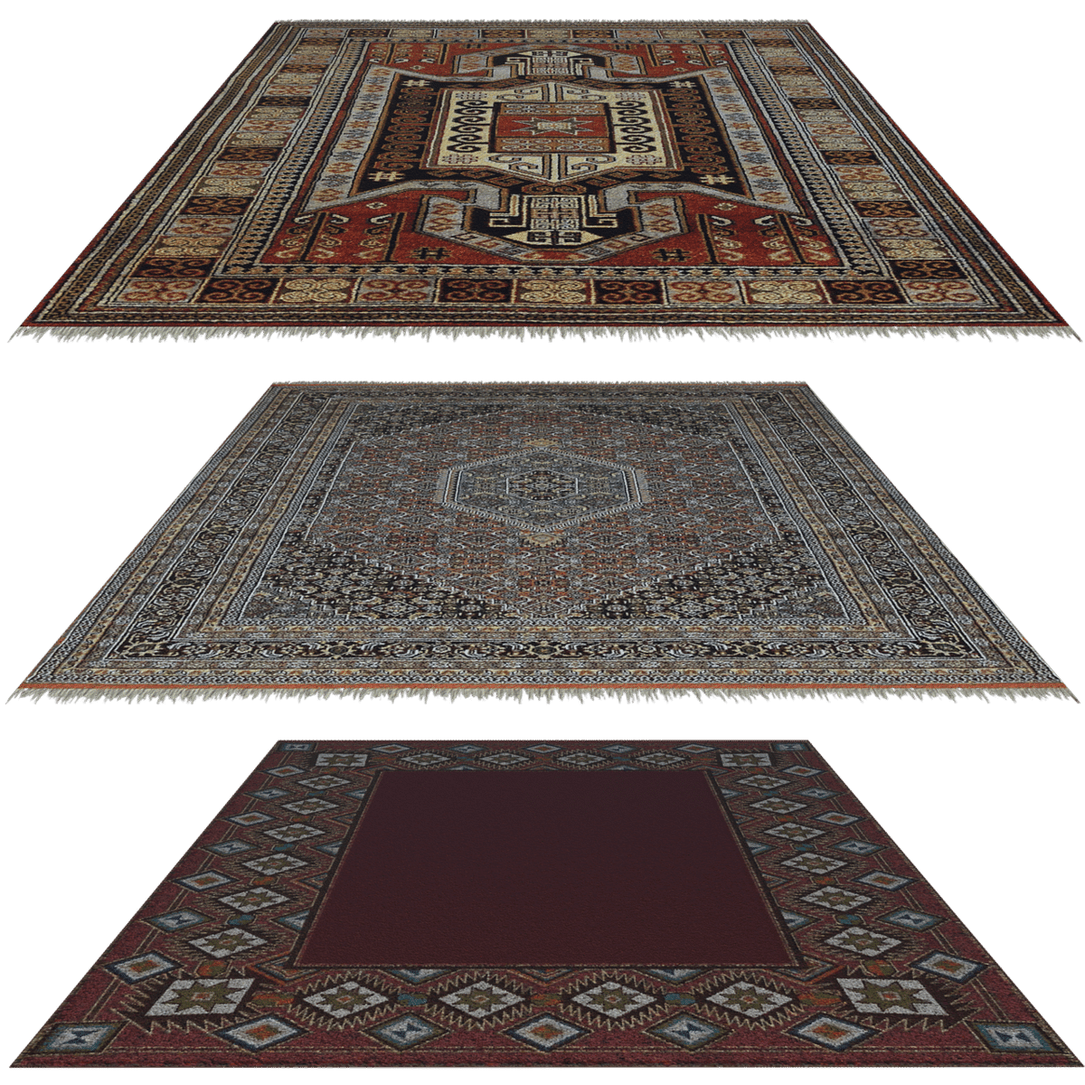 שלוש שטיחים פרסיים